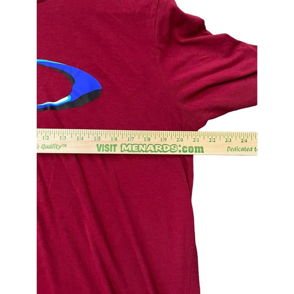 Oakley T-Shirt Mens Large Red Short Sleeve Blue O Logo - Picture 5 of 5